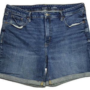 Old Navy Denim Shorts Women's Size 18 Blue OG Straight High Rise Secret Smooth